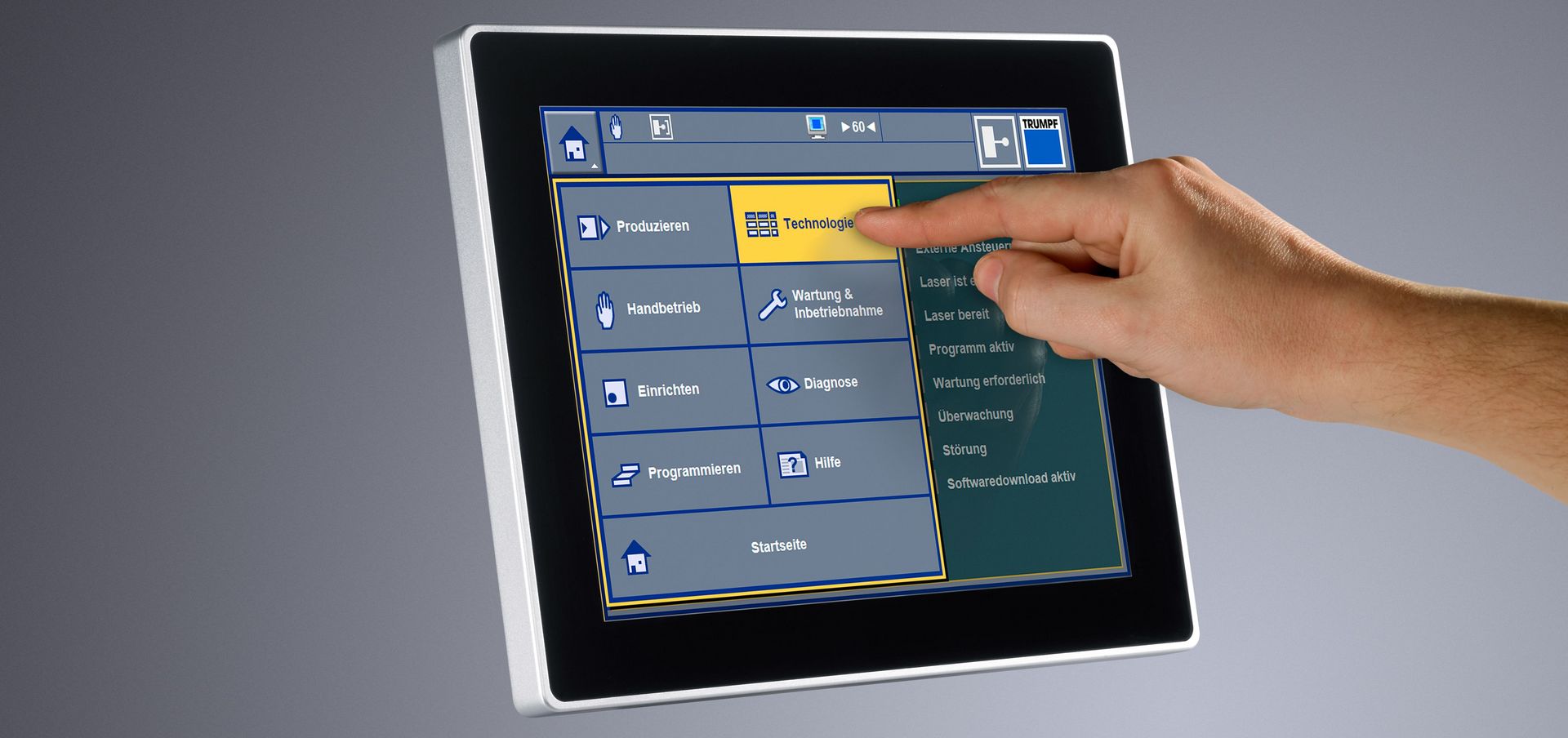 [Translate to fr_CH:] TruControl – convenient control and optimization of your TRUMPF lasers