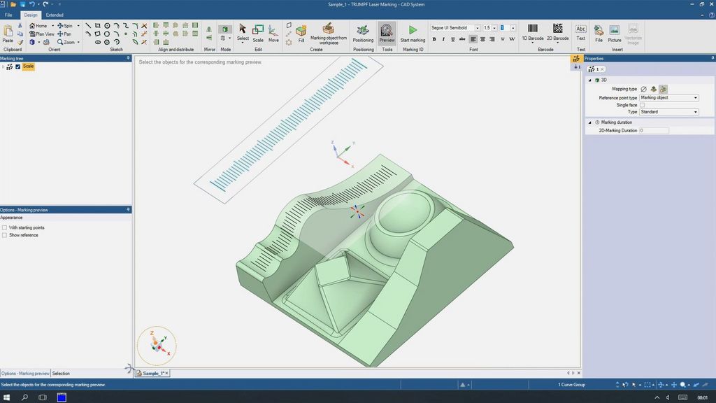 TruTops Mark 3D, screenshot parameterbibliotheek