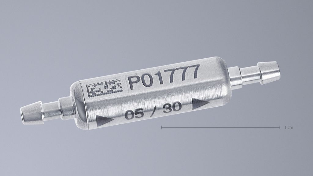 Blackmarking pe un ventil medical, cu produse TRUMPF