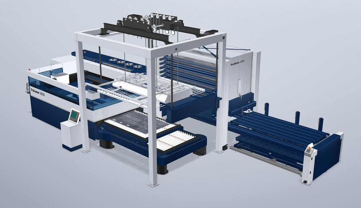 TruLaser 3030 avec TruStore 1030 et LiftMaster Store