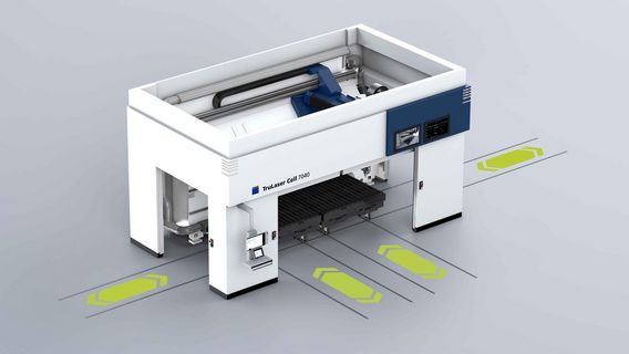 TruLaser Cell 7040 的可移动式工作台