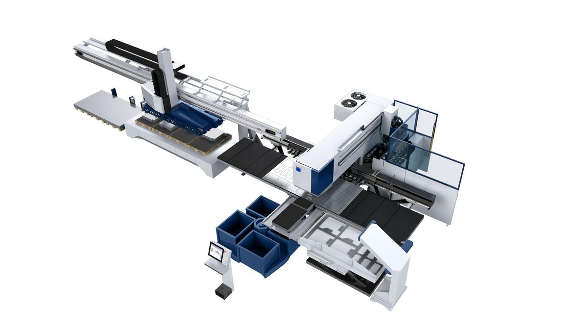 TruPunch 5000 com SheetMaster, SortMaster Box, GripMaster e ToolMaster Linear